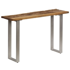 vidaXL konzolasztal talpfából és acélból 120 x 35 x 76 cm bútor