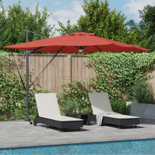 vidaXL Konzolos Roma Napernyő LED-del Égetett narancs 286x285x270 cm Alumínium kerti bútor