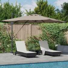 vidaXL Konzolos Roma napernyő LED-del Taupe 286x285x270 cm Alumínium kerti bútor