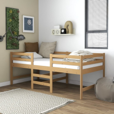 vidaXL középmagas mézbarna tömör fenyőfa ágy matraccal 90 x 200 cm ágy és ágykellék