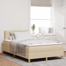 vidaXL Krém Box Spring Ágy Matrac & LED Világítással 120x200 cm Szövet ágy és ágykellék