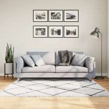 vidaXL krém és fekete hosszú szálú bozontos modern szőnyeg 160 x 160cm lakástextília