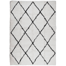 vidaXL krém és fekete hosszú szálú bozontos modern szőnyeg 200x280 cm (375371) lakástextília