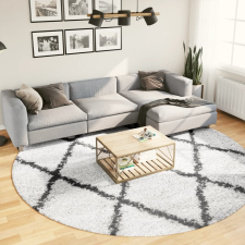vidaXL krém és fekete hosszú szálú bozontos modern szőnyeg Ø 280 cm lakástextília