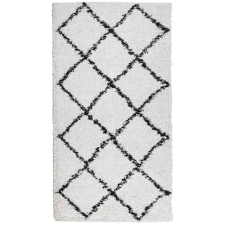 vidaXL krém és fekete hosszú szálú bozontos modern szőnyeg 60x110 cm (375360) lakástextília