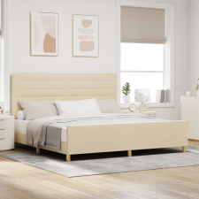 vidaXL Krém Szövet Ágykeret 200x200 cm ágy és ágykellék