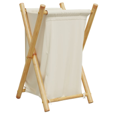vidaXL krémfehér bambusz szennyeskosár 41,5x36x63,5 cm bútor
