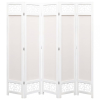 vidaXL Krémszínű 5-paneles szövetparaván 175 x 165 cm