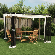 vidaXL krémszínű acél pavilon hálós oldalakkal 3 x 3 m kerti bútor