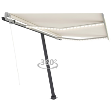 vidaXL krémszínű automata szélérzékelős és LED-es napellenző 300x250cm kerti bútor