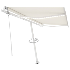 vidaXL krémszínű automata szélérzékelős és LED-es napellenző 400x300cm kerti bútor