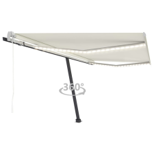 vidaXL krémszínű automata szélérzékelős és LED-es napellenző 450x350cm kerti bútor