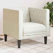 vidaXL krémszínű bársony Chesterfield kanapéfotel bútor