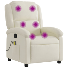vidaXL krémszínű bársony dönthető masszázsfotel (371817) masszázsfotel