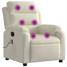 vidaXL krémszínű bársony dönthető masszázsfotel (373520) bútor