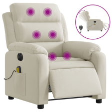 vidaXL krémszínű bársony elektromos dönthető masszázsfotel (3205090) masszázsfotel