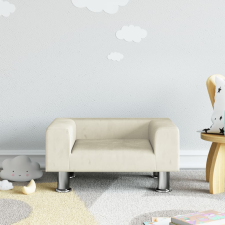 vidaXL krémszínű bársony gyerekkanapé 50 x 45 x 26,5 cm gyermekbútor
