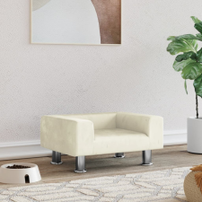 vidaXL krémszínű bársony kutyaágy 50 x 40 x 26,5 cm szállítóbox, fekhely kutyáknak