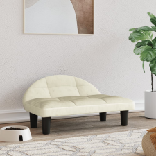 vidaXL krémszínű bársony kutyaágy 70 x 52 x 30 cm szállítóbox, fekhely kutyáknak