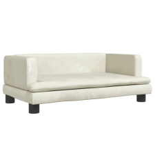 vidaXL krémszínű bársony kutyaágy 80 x 45 x 30 cm (171900) szállítóbox, fekhely kutyáknak