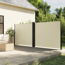 vidaXL Krémszínű behúzható oldalsó napellenző 160 x 1200 cm kerti bútor