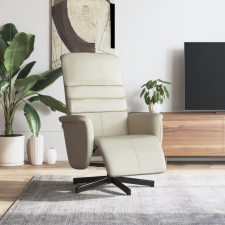 vidaXL krémszínű dönthető műbőr fotel lábzsámollyal bútor