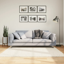 vidaXL krémszínű hosszú szálú bozontos modern szőnyeg 160 x 160 cm lakástextília