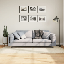 vidaXL Krémszínű hosszú szálú bozontos modern szőnyeg 80 x 150 cm lakástextília
