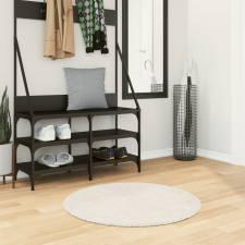 vidaXL krémszínű hosszú szálú fényes szőnyeg Ø 80 cm lakástextília