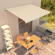 vidaXL Krémszínű kézzel kihúzható napellenző 400 x 300 cm kerti bútor