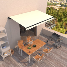 vidaXL krémszínű kézzel kihúzható napellenző 450 x 350 cm kerti bútor