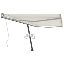 vidaXL krémszínű kézzel kihúzható póznás napellenző 450 x 350 cm kerti bútor