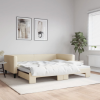 vidaXL krémszínű kihúzható szövet heverő 100x200 cm