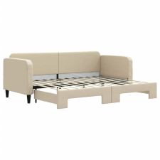 vidaXL krémszínű kihúzható szövet heverő 80 x 200 cm (3196815) ágy és ágykellék