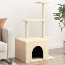 vidaXL krémszínű macskabútor szizál kaparófákkal 110 cm macskafelszerelés