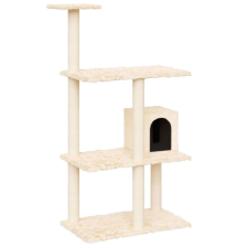 vidaXL Krémszínű macskabútor szizál kaparófákkal 119 cm macskabútor