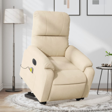 vidaXL krémszínű mikroszálas szövet elektromos álló masszázsfotel masszázsfotel