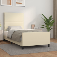 vidaXL krémszínű műbőr ágykeret fejtámlával 100 x 200 cm ágy és ágykellék