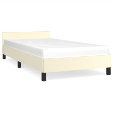 vidaXL krémszínű műbőr ágykeret fejtámlával 100 x 200 cm (347485) ágy és ágykellék
