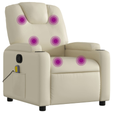 vidaXL krémszínű műbőr dönthető masszázsfotel (372397) masszázsfotel