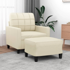 vidaXL krémszínű műbőr kanapéfotel lábtartóval 60 cm bútor