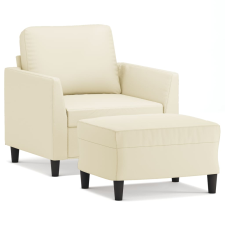 vidaXL krémszínű műbőr kanapéfotel lábtartóval 60 cm (3201118) bútor