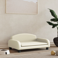 vidaXL krémszínű műbőr kutyaágy 70 x 45 x 30 cm szállítóbox, fekhely kutyáknak