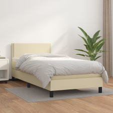 vidaXL krémszínű műbőr rugós ágy matraccal 100 x 200 cm ágy és ágykellék