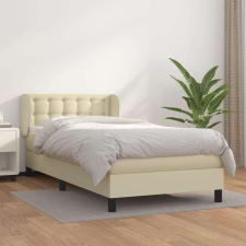 vidaXL krémszínű műbőr rugós ágy matraccal 100 x 200 cm ágy és ágykellék