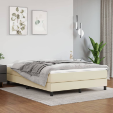 vidaXL krémszínű műbőr rugós ágykeret 140x190 cm ágy és ágykellék