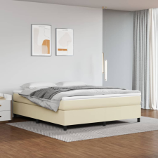 vidaXL krémszínű műbőr rugós ágykeret 160x200 cm ágy és ágykellék
