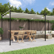 vidaXL krémszínű pergola behúzható tetővel 589 x 292 x 230 cm kerti bútor