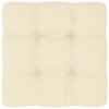 vidaXL krémszínű raklapkanapé-párna 60 x 60 x 12 cm