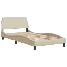 vidaXL krémszínű szövet ágykeret fejtámlával 100 x 200 cm (373130) ágy és ágykellék